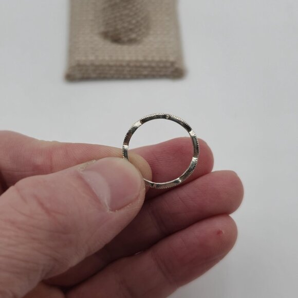 Size 7 Sterling Silver Handmade Rough Odd Band Ring A3096 - Picture 4 of 7